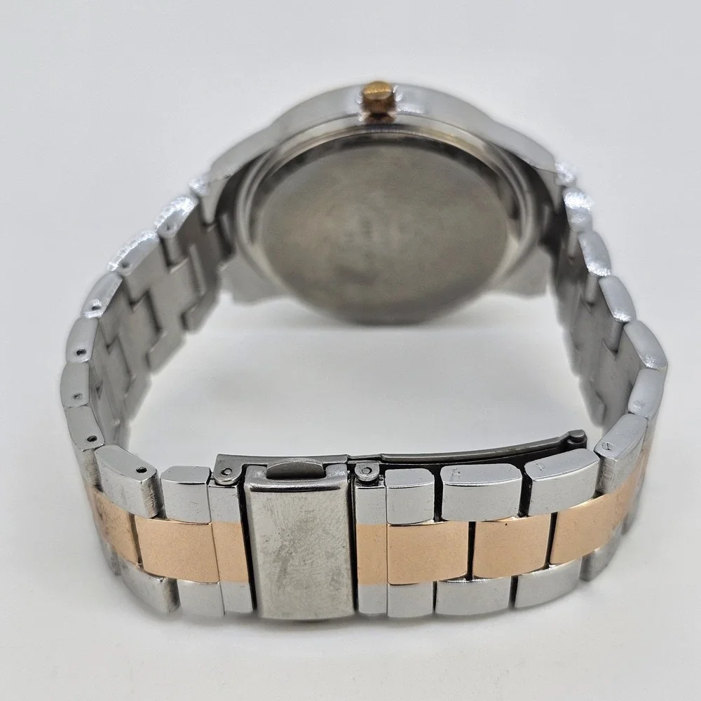 38MM Women's Watch Gray Dial Two Tone Bracelet Band 7